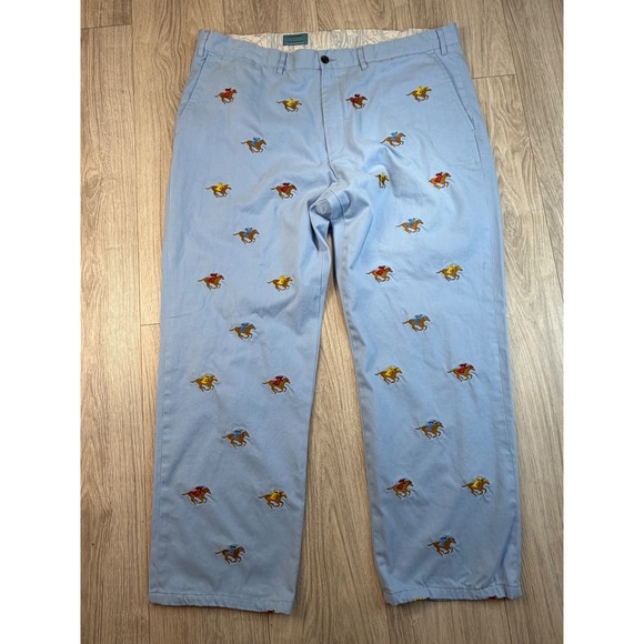 Castaway Nantucket Island Other - Castaway Nantucket Island Mens 42 Blue Horse Racing Embroidered Chino Pants